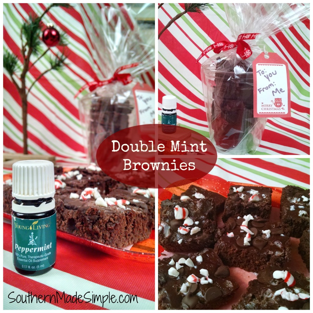 Double Mint Brownie Recipe using Young Living Peppermint Essential Oil
