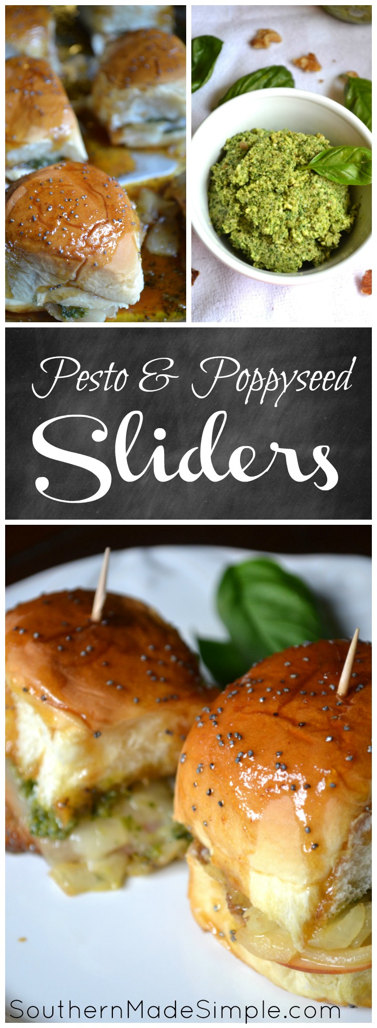 Turkey Pesto Sliders with brown sugar + poppy seed glaze