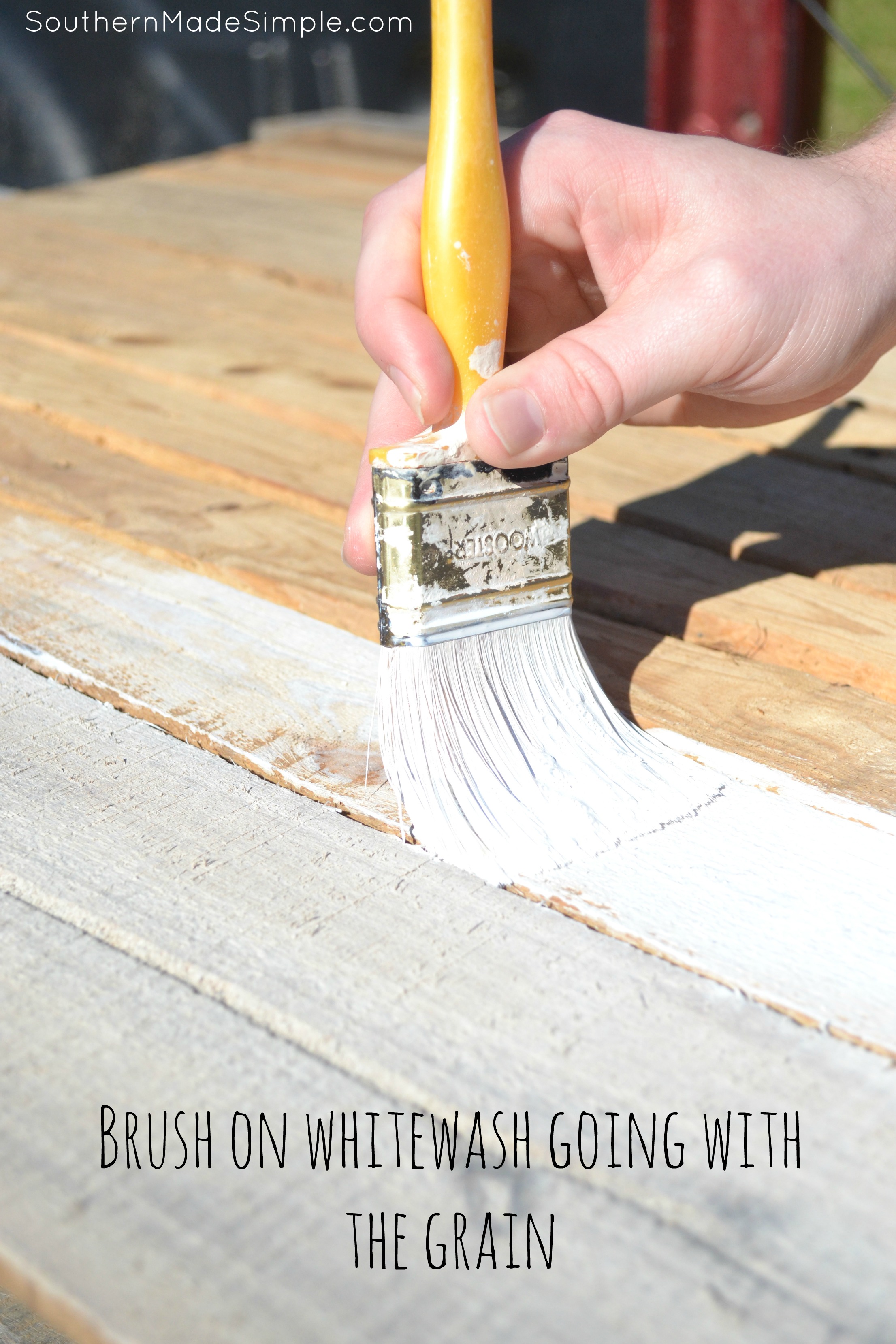 A simple step by step tutorial on how to whitewash wood for pennies on the dollar - Southern Made Simple