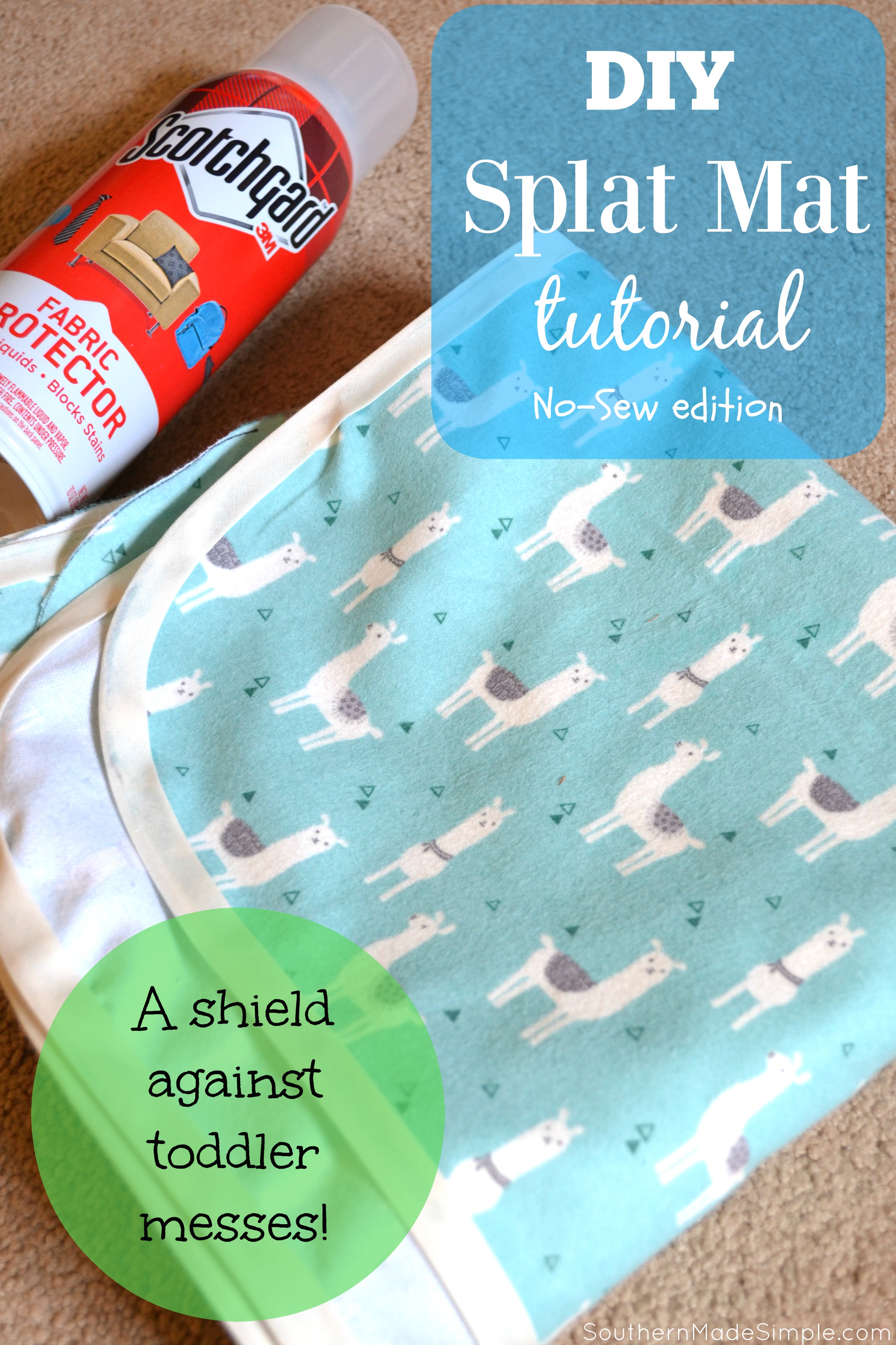 Messy toddler ruling the house? Shield your floors with this DIY no sew splat mat! #ProtectYourEverything #ad
