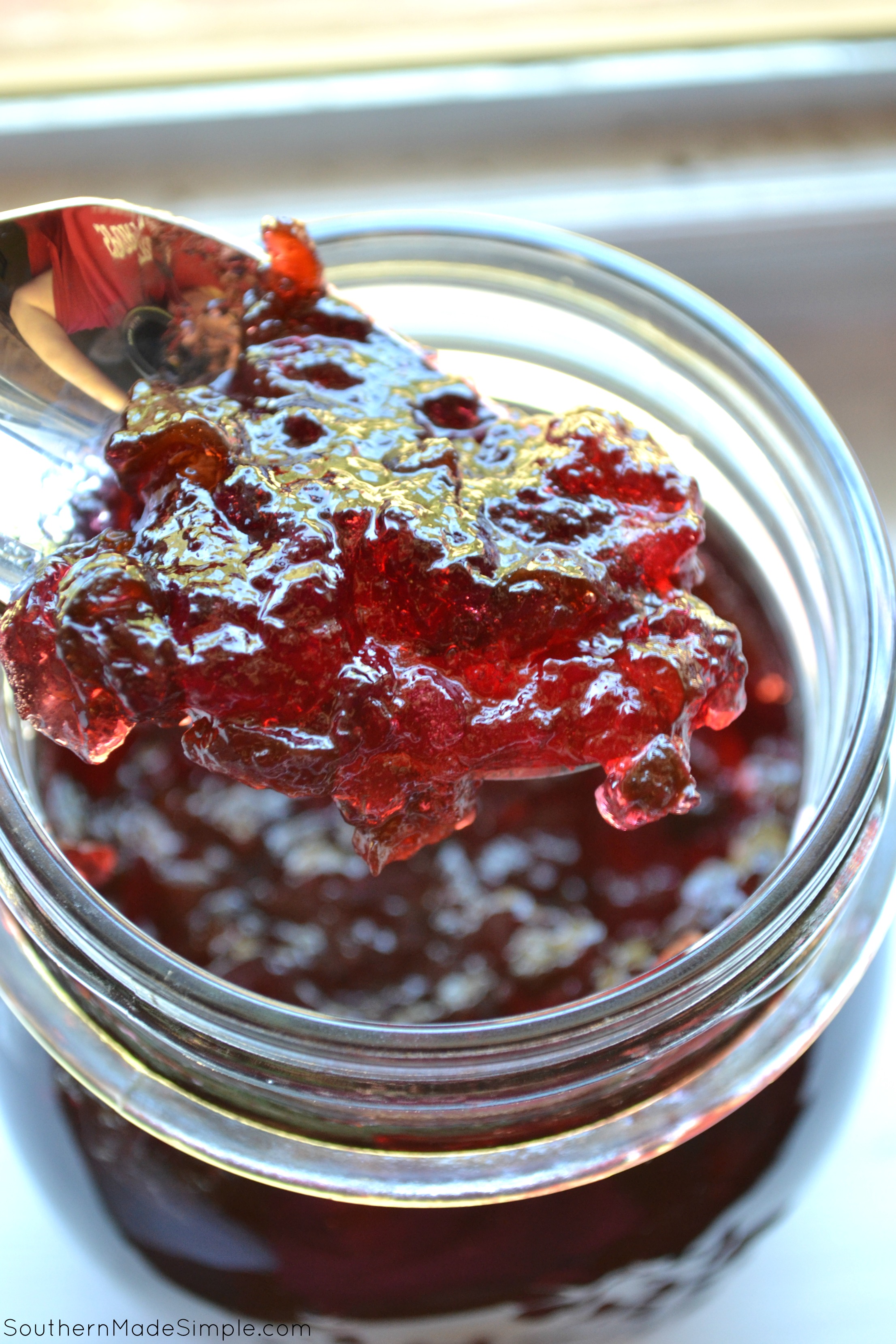 Blackberry Jalapeno Pepper Jelly Recipe - a really simple recipe to make the sweetest jelly around - with a hint of heat!