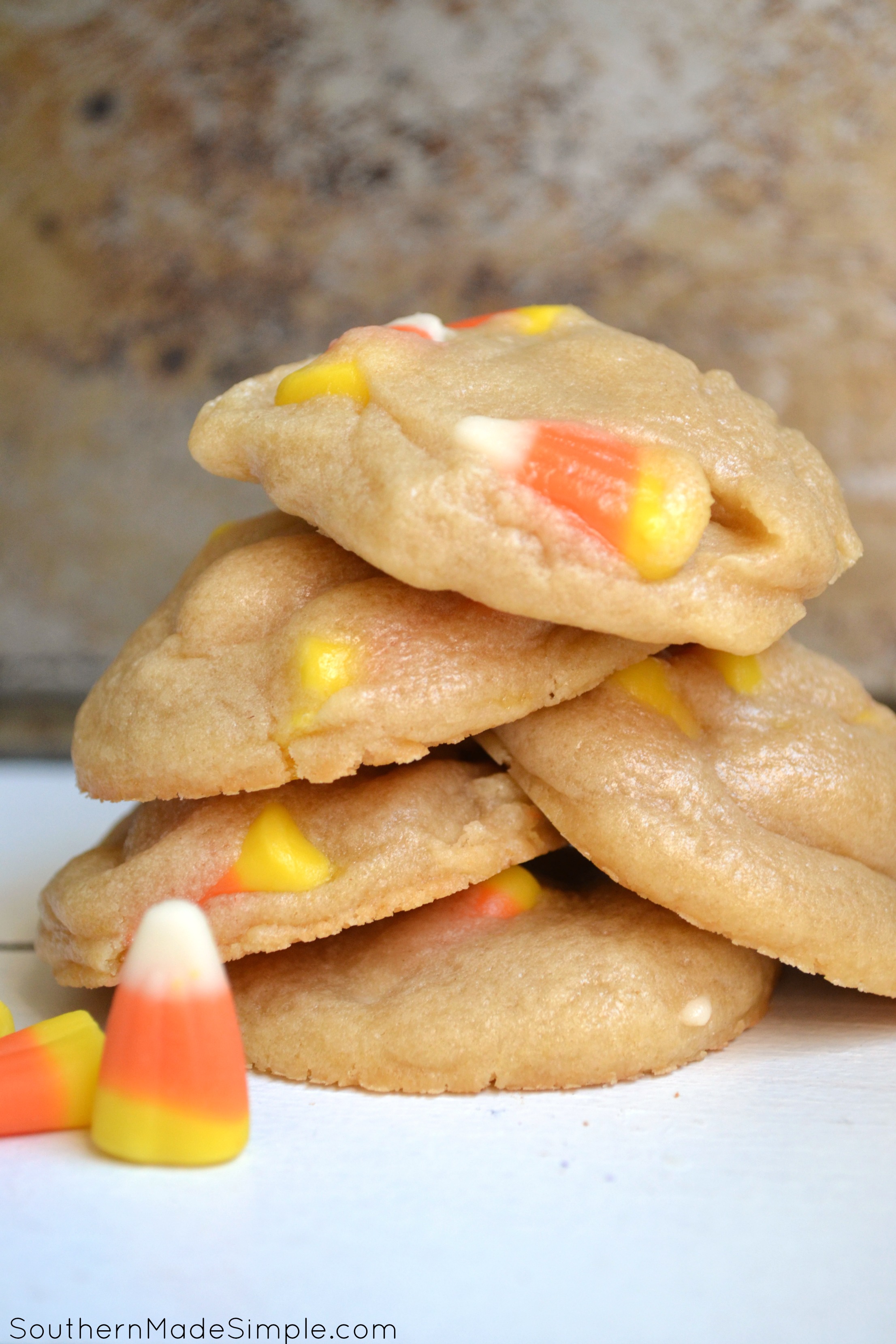 If you're a candy corn fan, you're definitely going to want to try this! This recipe makes the most delicious soft & chewy cookies - and they're perfect to make for a sweet Halloween treat!