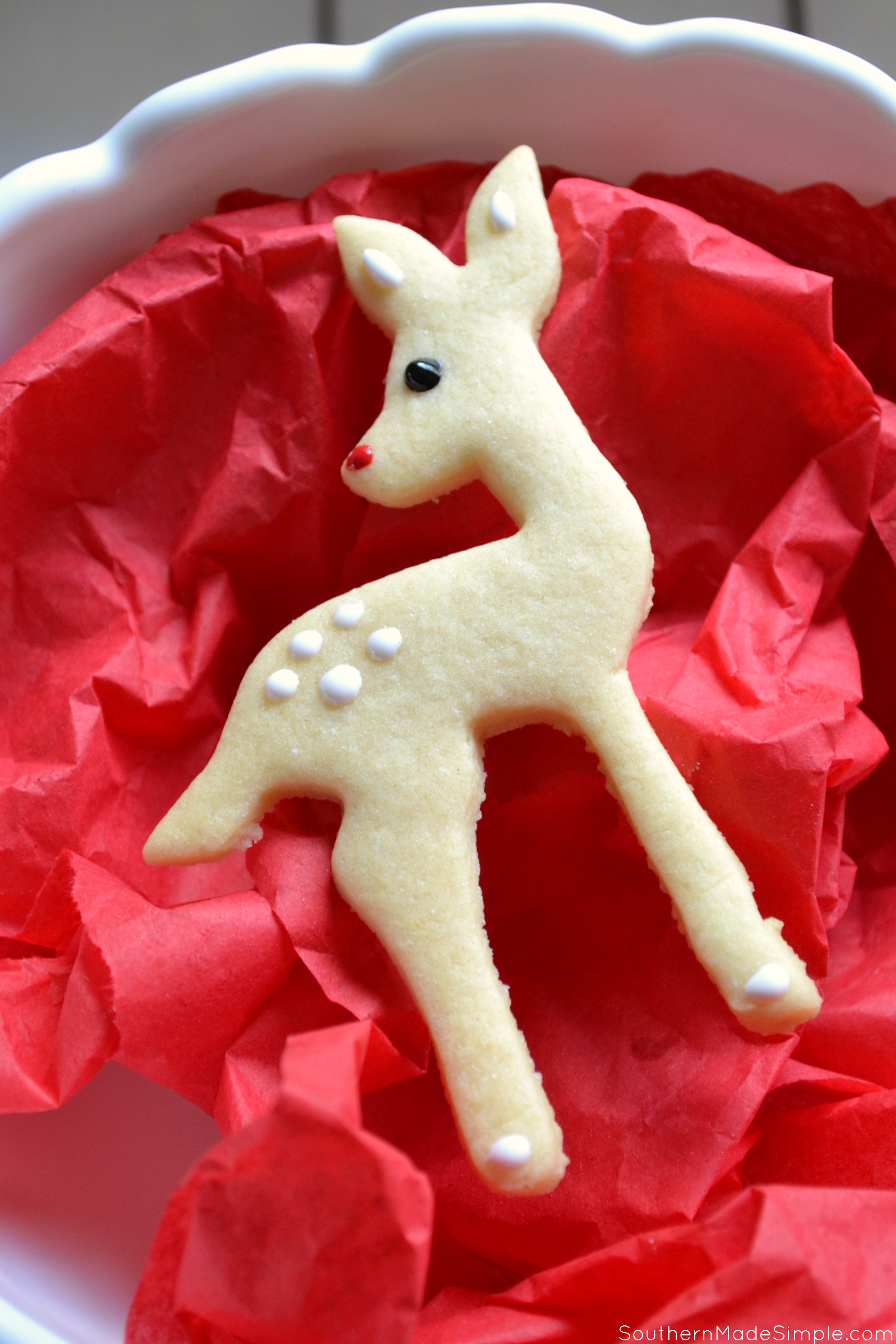 Easy Rudolf the Rednosed Reindeer Sugar Cookies