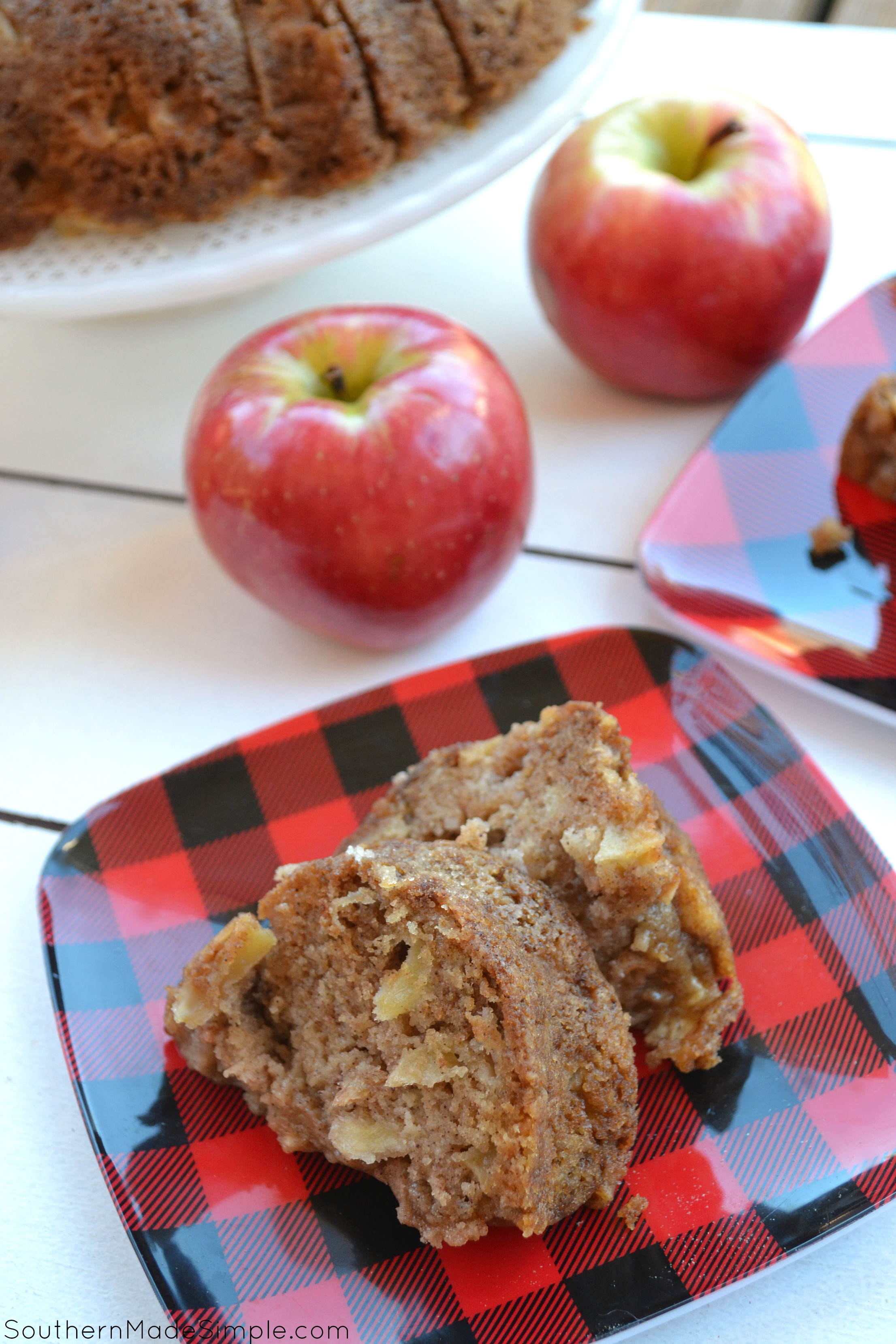 The easy fresh apple cake is incredibly simple, and perfectly moist! It's a great treat to make year round, but it's especially delicious during the Fall months. It's also a great way to use up any extra apples you have on hand!