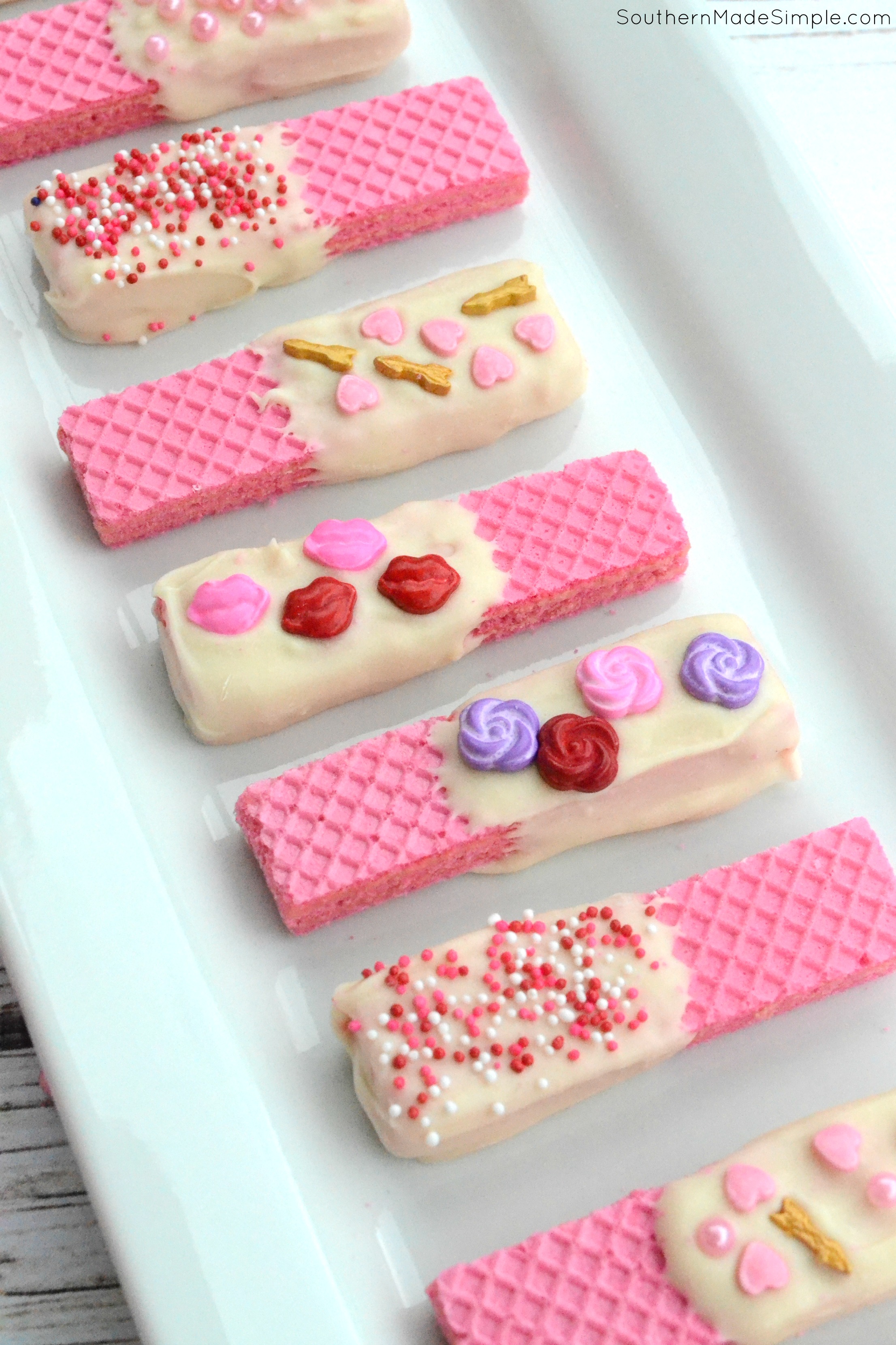 Strawberry Sugar Valentine Wafers