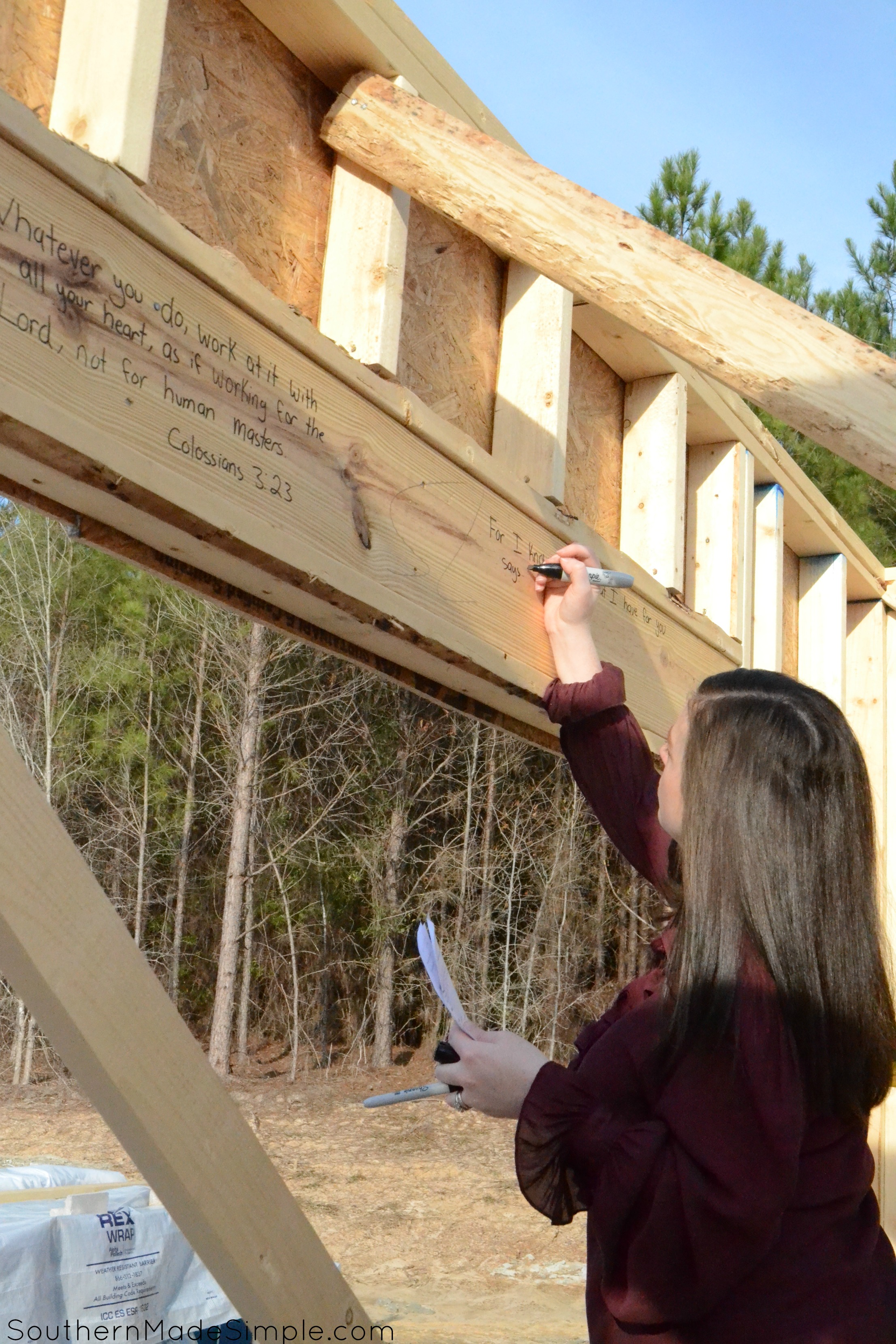 When building a new home, write scriptures on the studs of your home that are relevant to each room of the house