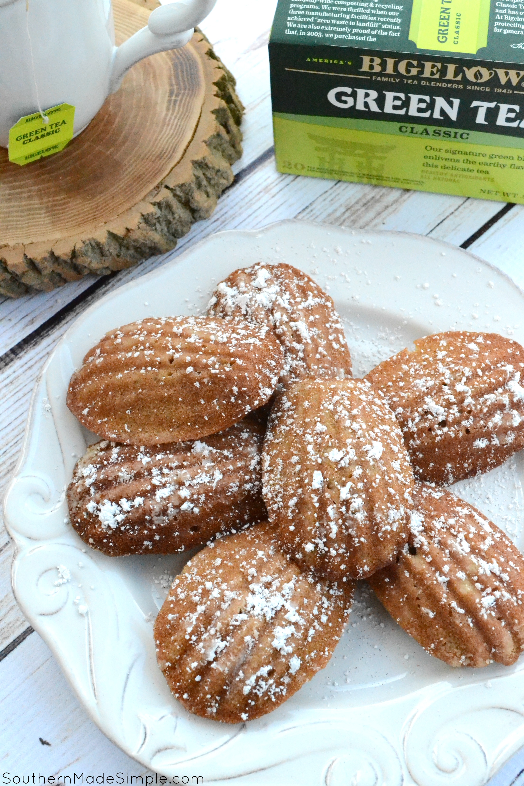 Tea is ALWAYS a good choice, and it's an even better choice when it's served with a side of these sweet Honey Apple Madelines sprinkled with a smidge of powdered sugar! #TeaProudly