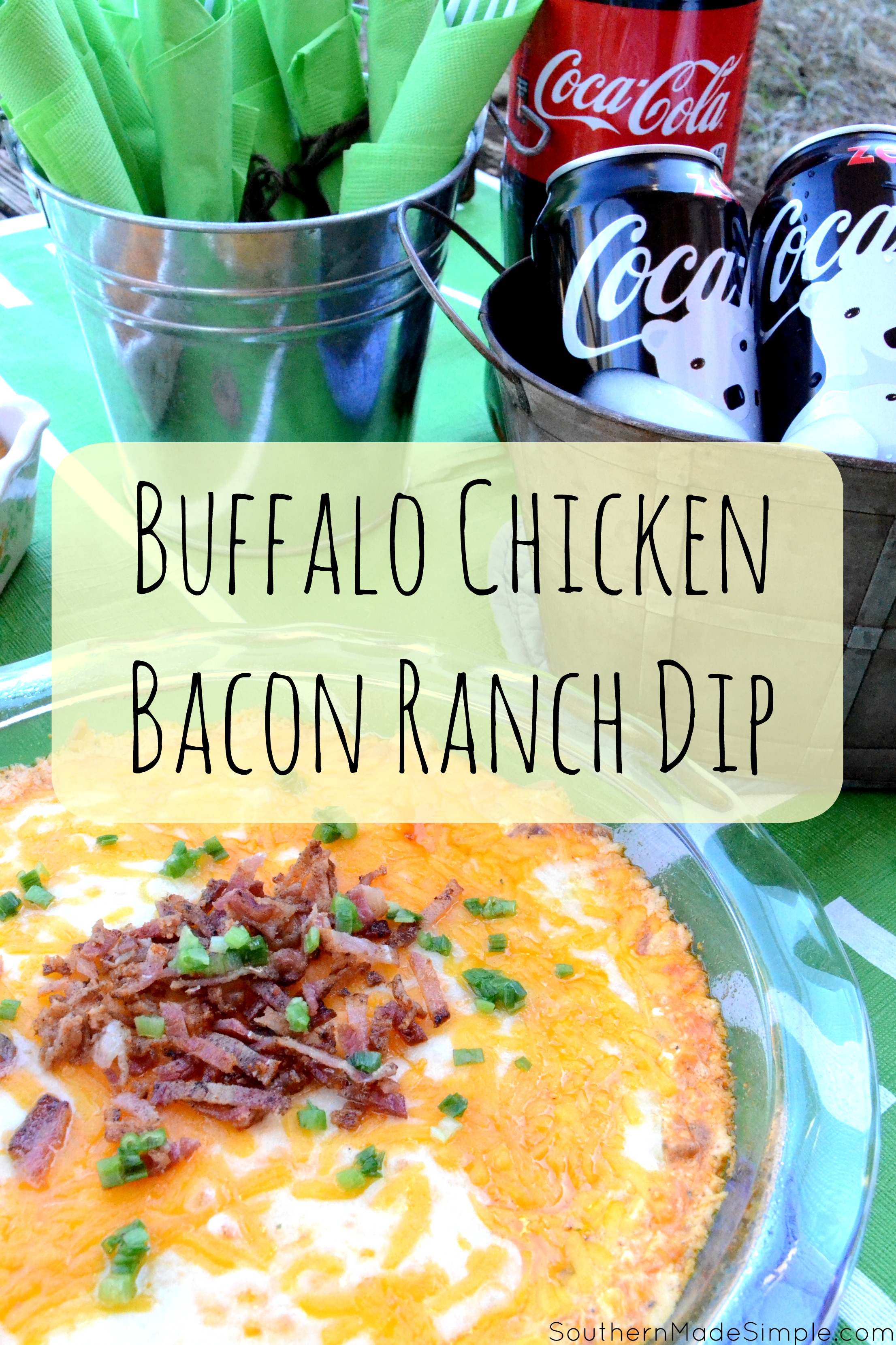 Looking for something easy and delicious to snack on during game day? You've GOT to try this bangin' Buffalo Chicken Bacon Ranch Dip! #DGUnitedByFootball