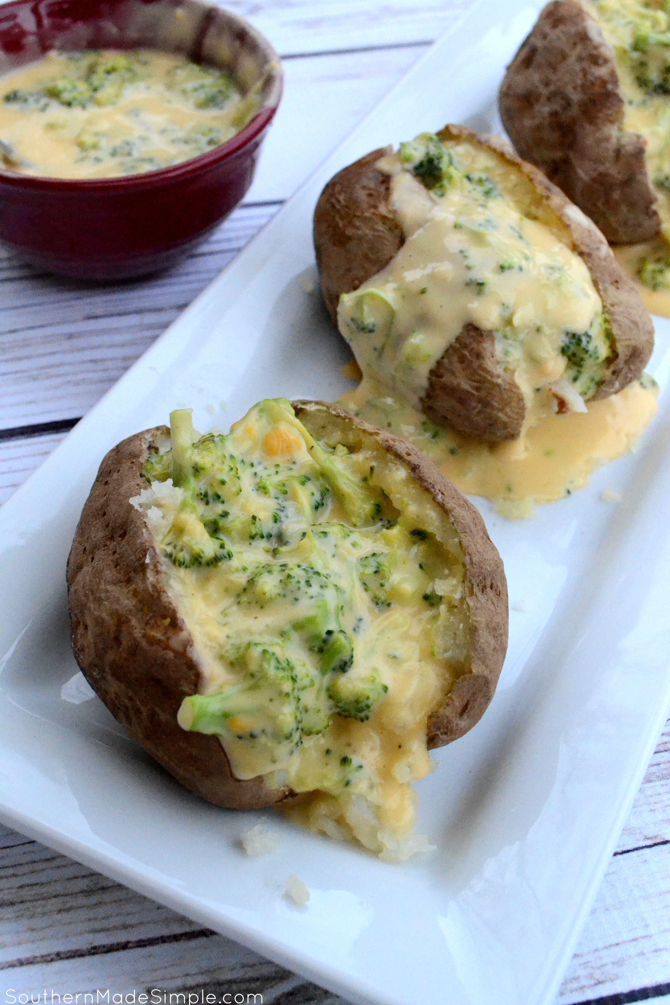 Easy Broccoli and Cheese Baked Potatoes