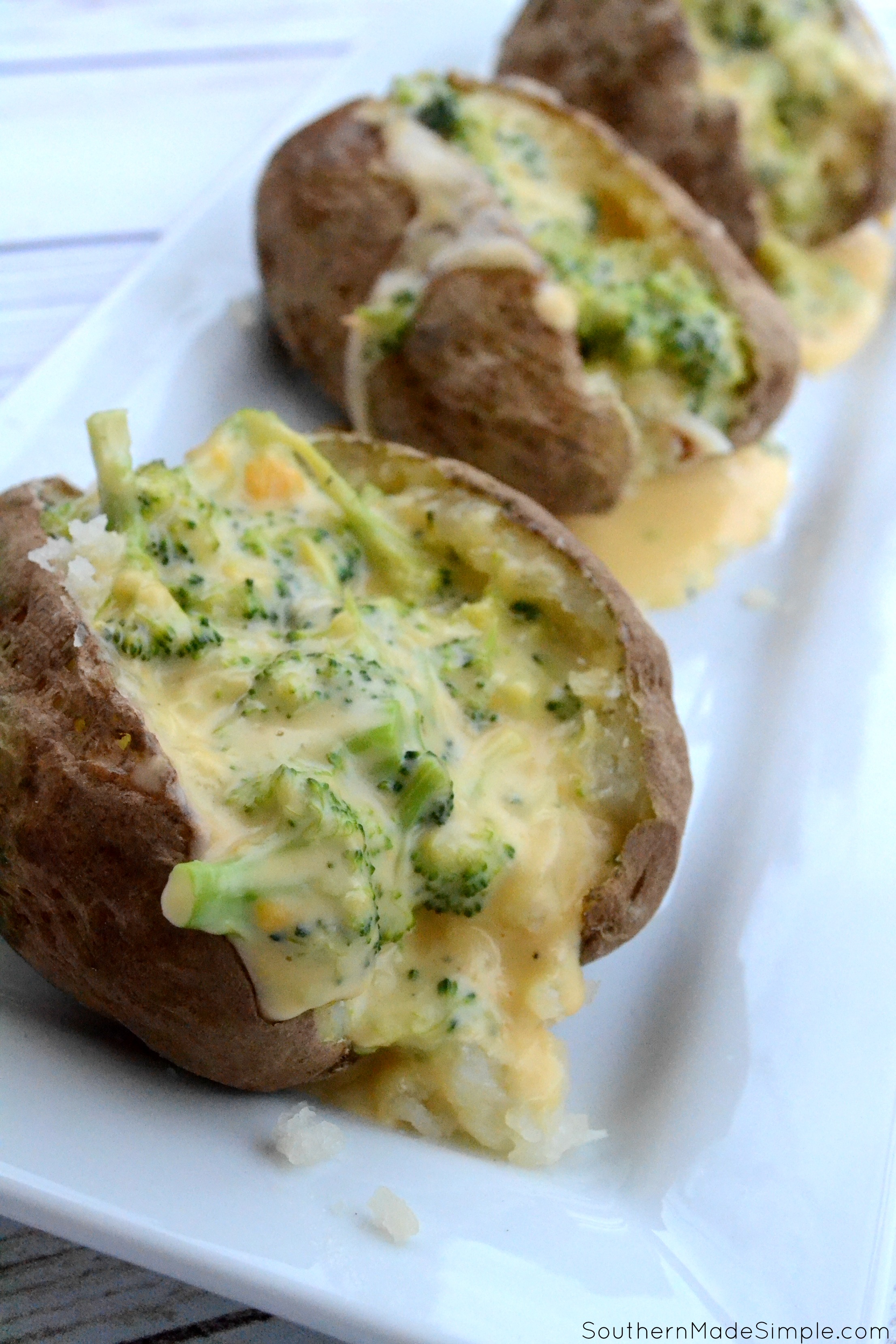 Easy Broccoli and Cheese Baked Potatoes