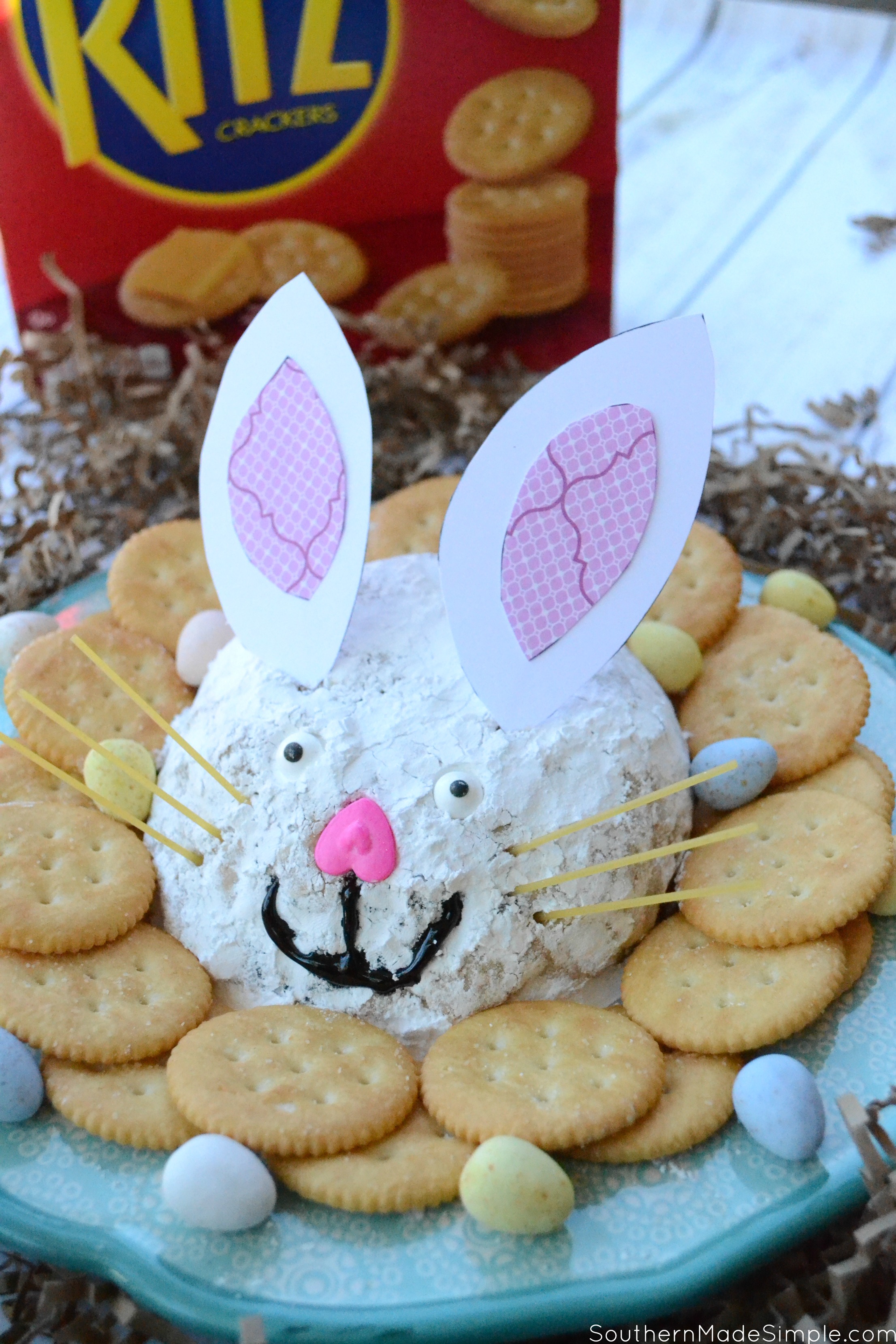 Looking for a quick sweet treat to share with others this spring? This easy Easter Bunny Peanut Butter Cheese Ball will make any gathering a hoppin' good time! #RITZpiration #ad Visit @Walmart in stores 4/15/17 for an in store demo, recipes and more!