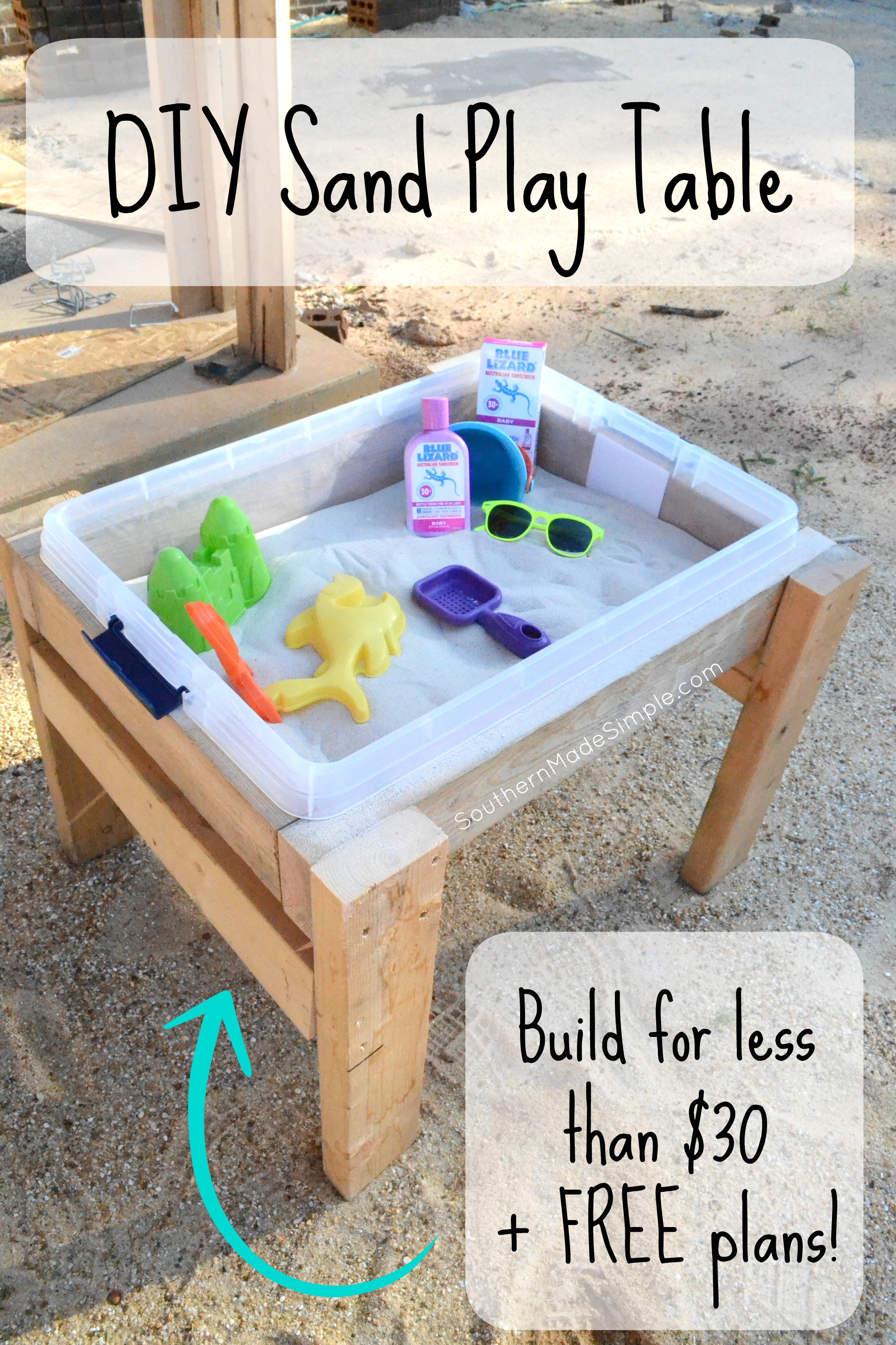 Bring the beach to your yard this summer with this easy DIY sand table! #BlueLizardSummer #ad