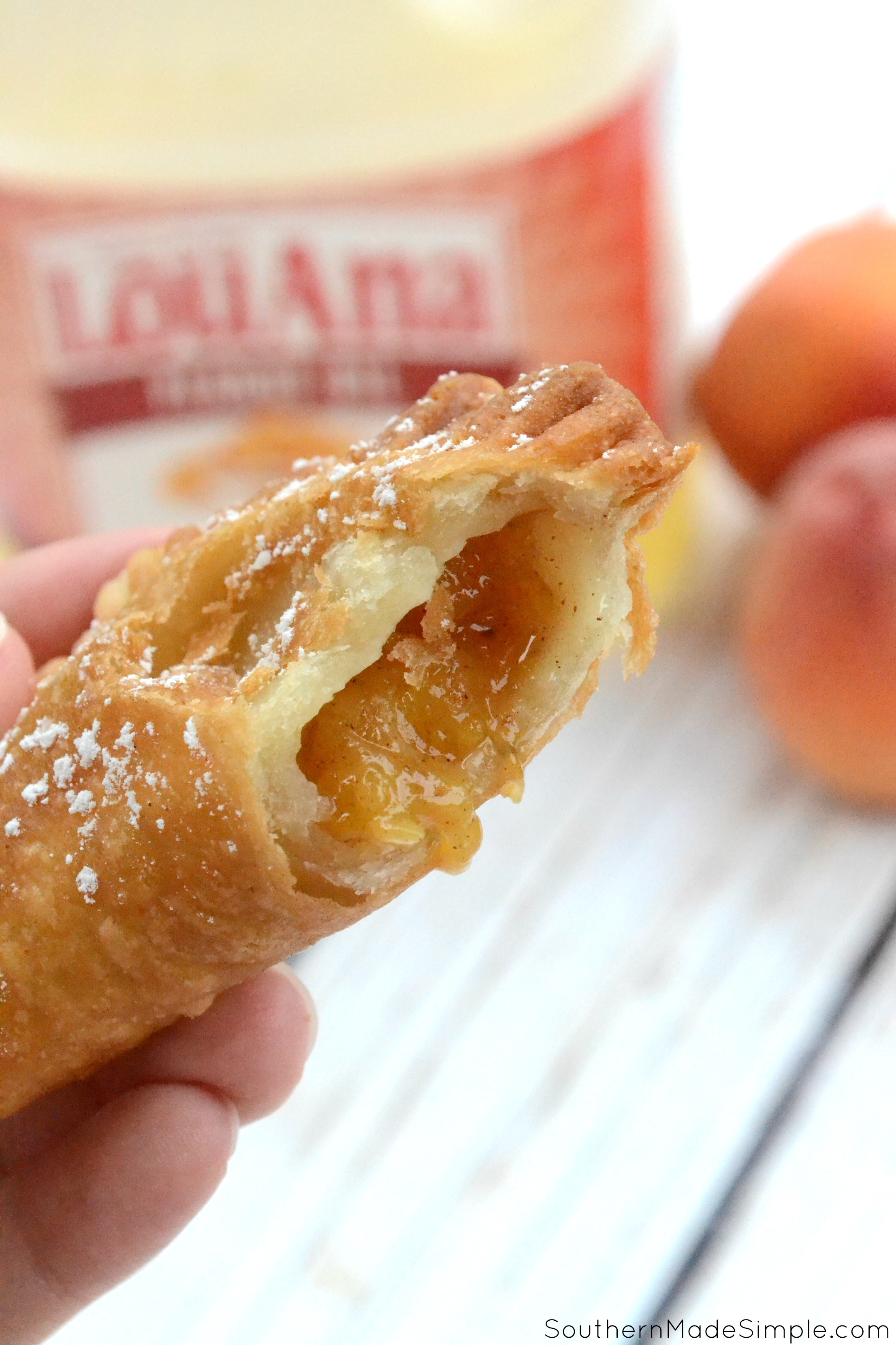 There's nothing better than taking a big of a flaky warm fried peach pie on those hot summer days, and this recipe for Southern Fried Peach Hand Pies is sure to be just the thing you need to make your summer extra sweet! #CreateWithOil #ad 