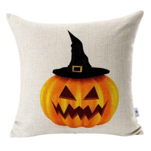 Sadaunbe Halloween Decorations Throw Pillow Covers Set of 4 with Buffalo Plaid Witch Hat Jackstraw Gloomy Castle 18 x 18 Inches Hocus Pocus Pumpkin Decorative Scarestraw Pillow Covers for Halloween 