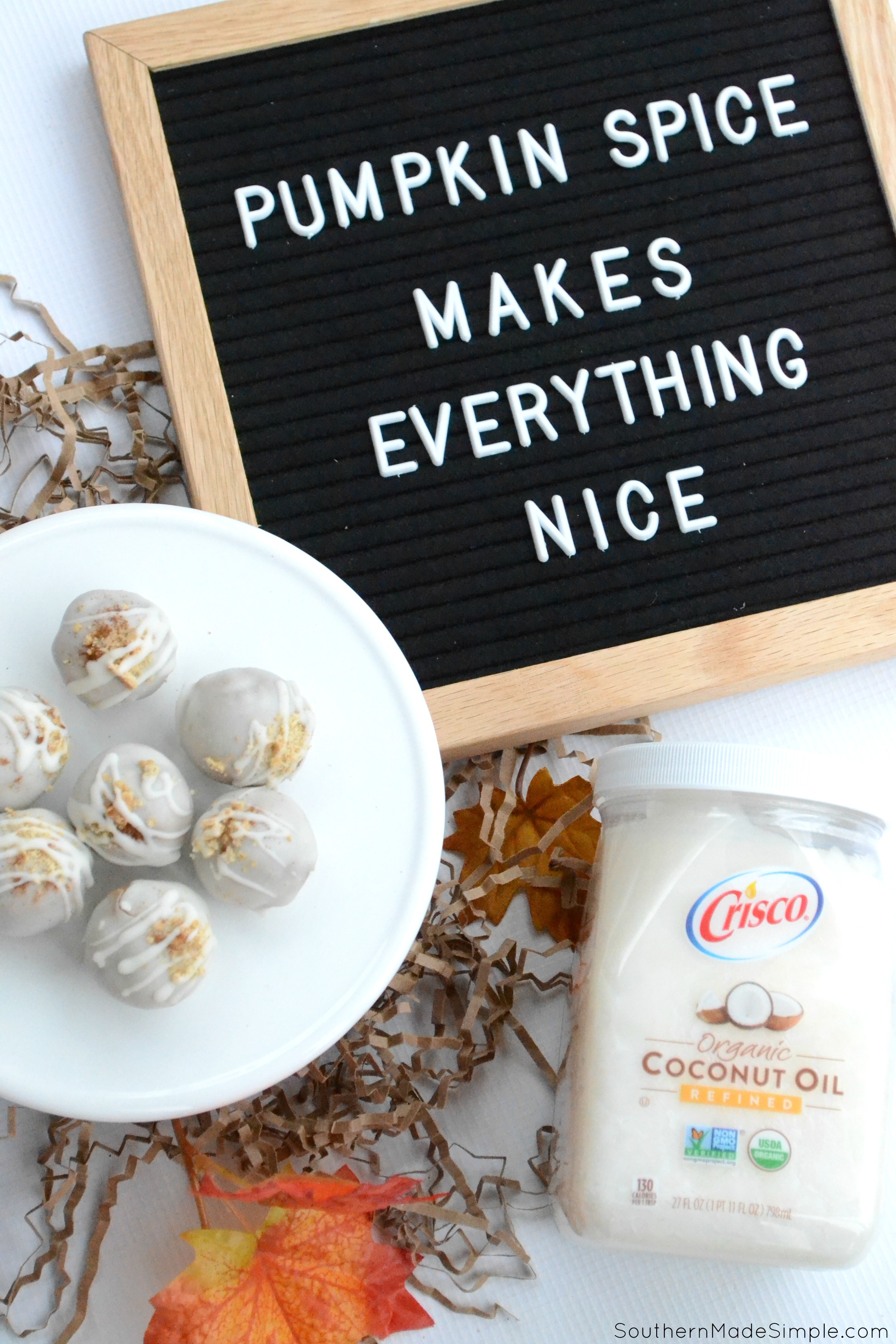 Feeling a little Fall-ish yet? These Chocolate Covered Pumpkin Truffles are just the thing you need to sweeten up your life during this fabulous fall season! #CriscoCoconutOil #IC #ad 