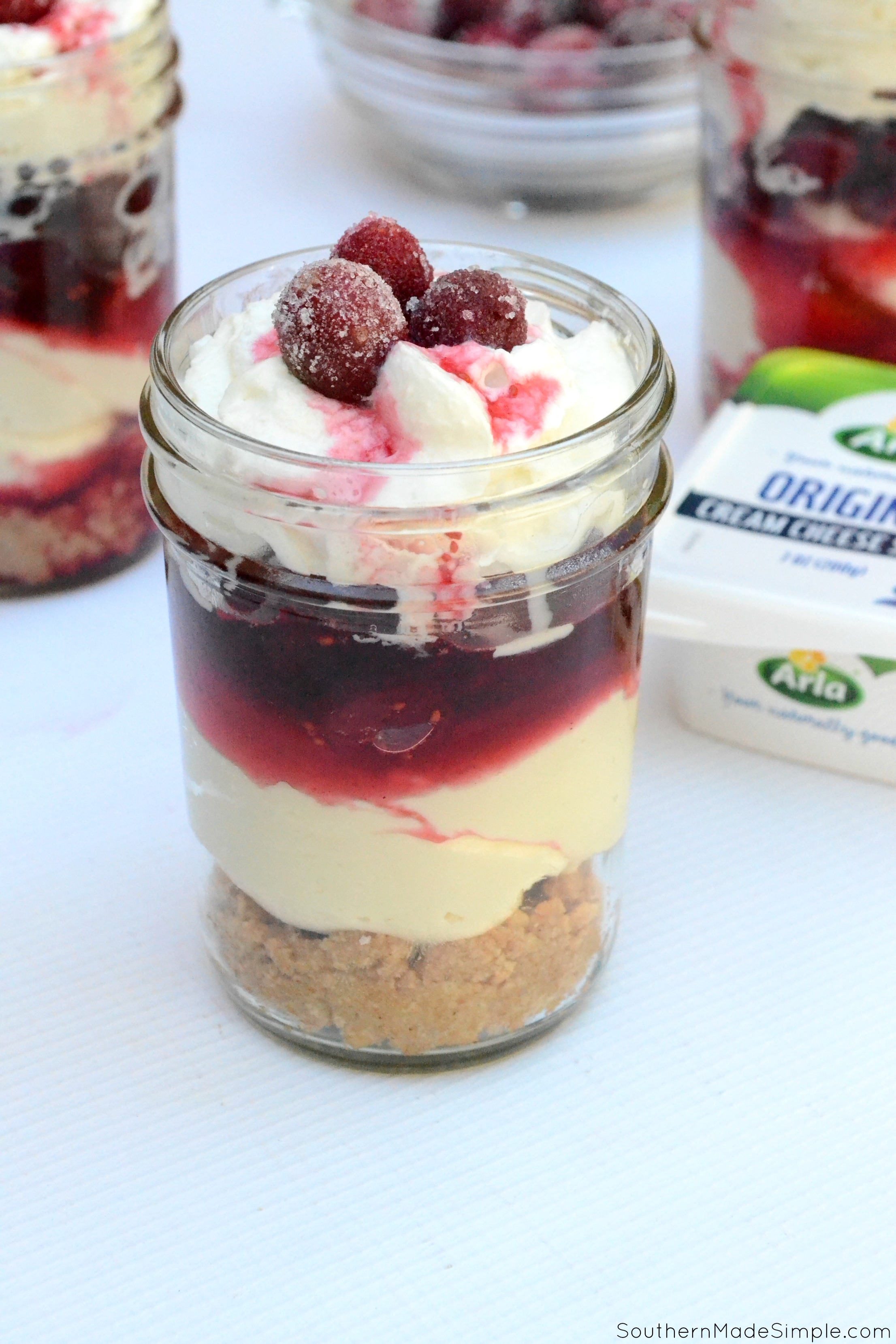 #Ad If you're looking for a sweet treat to whip up for friends and famiy, these No Bake Mini Cranberry Cheesecake Trifles are hard to beat! The sweet and creamy filling paired with the tartness of the cranberries makes for a decadent dessert that'll quickly become a favorite!