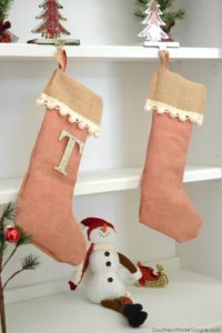 DIY No-Sew Burlap Stocking #StockedWithLove #ad