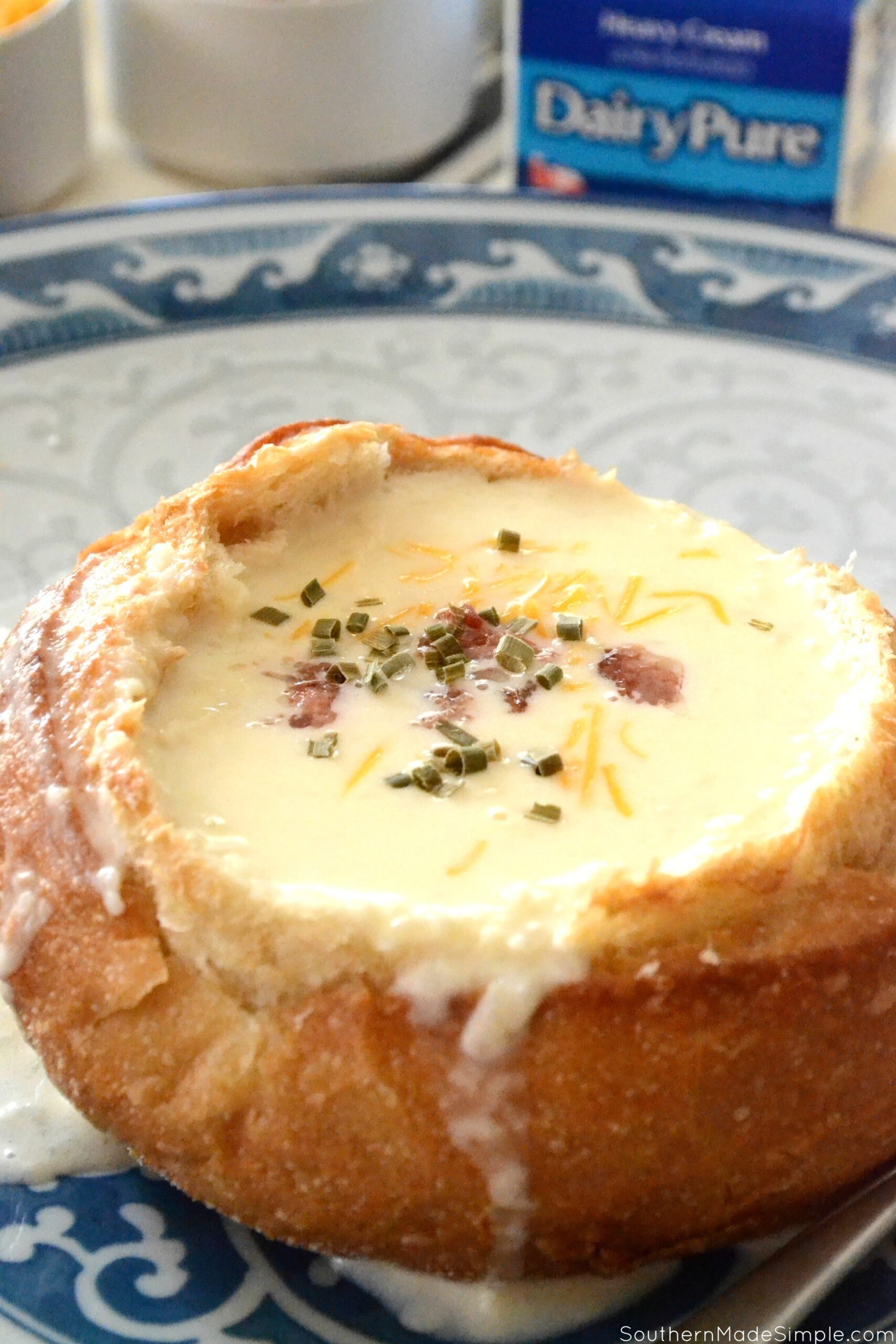 5 Ingredient Creamy Potato Soup Bread Bowl Southern Made Simple