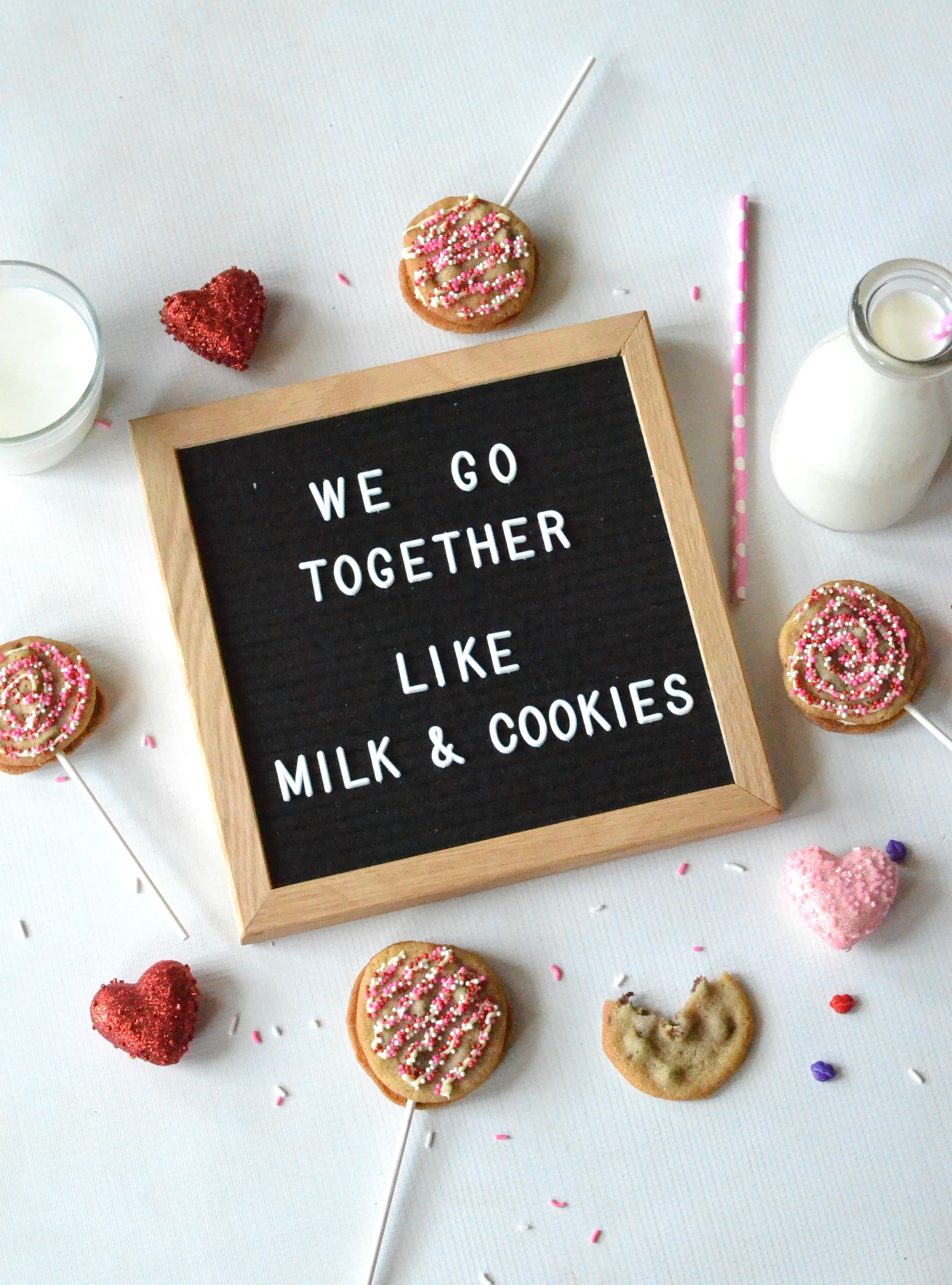 We Go Together Like Milk & Cookies - DIY Chocolate Chip Cookie Pops