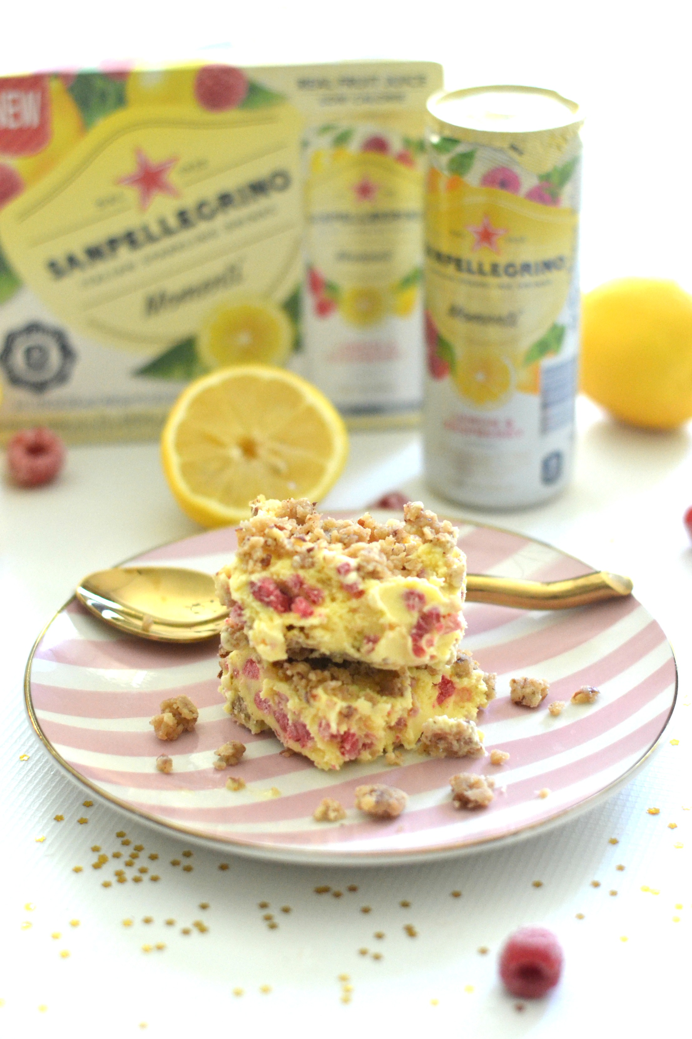 Lemon Raspberry Ice Cream Crumble Bars #MySanPelMomenti #TastefullyItalian