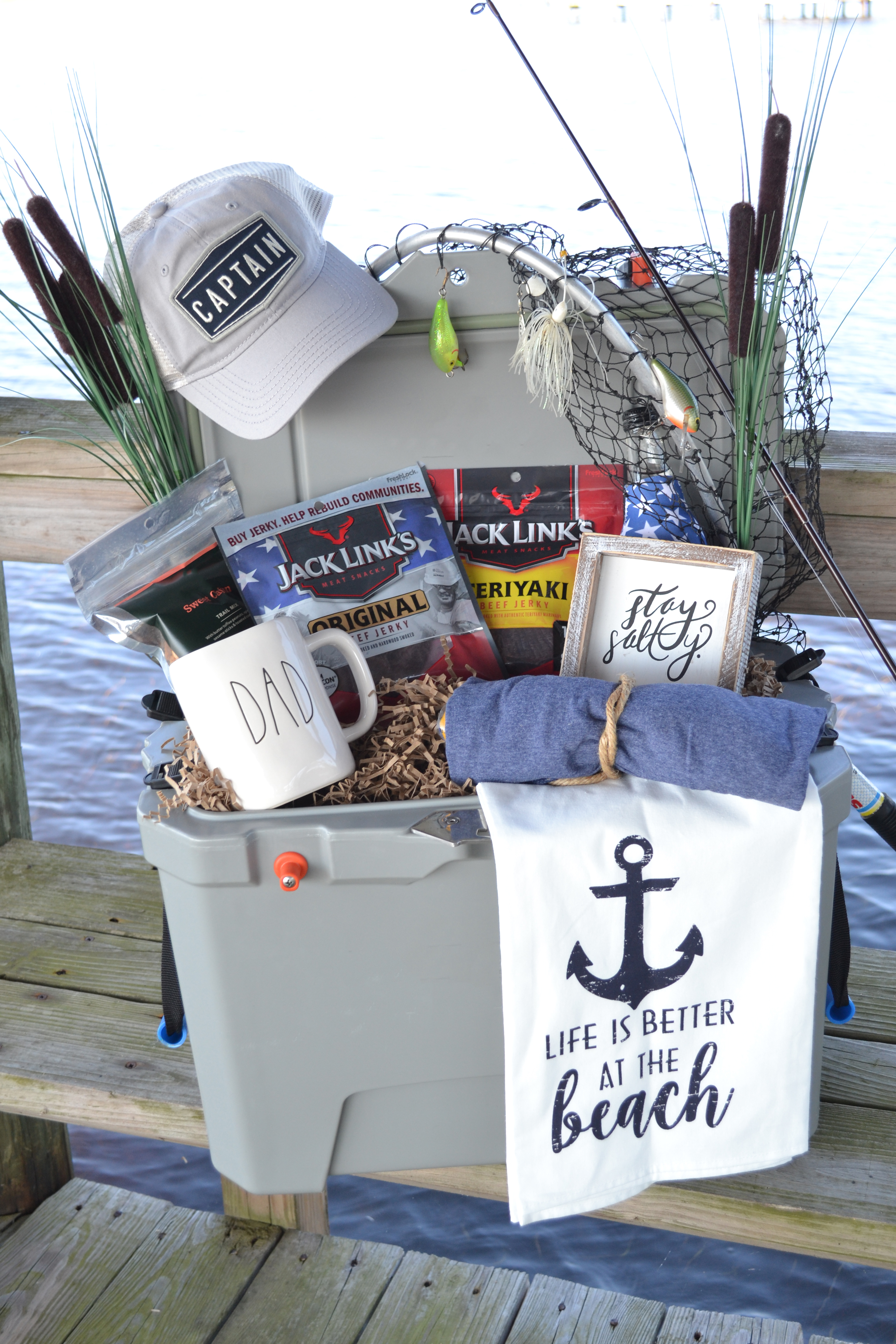 Father's Day Gift Basket for Fishermen #JackLinksDad #ad