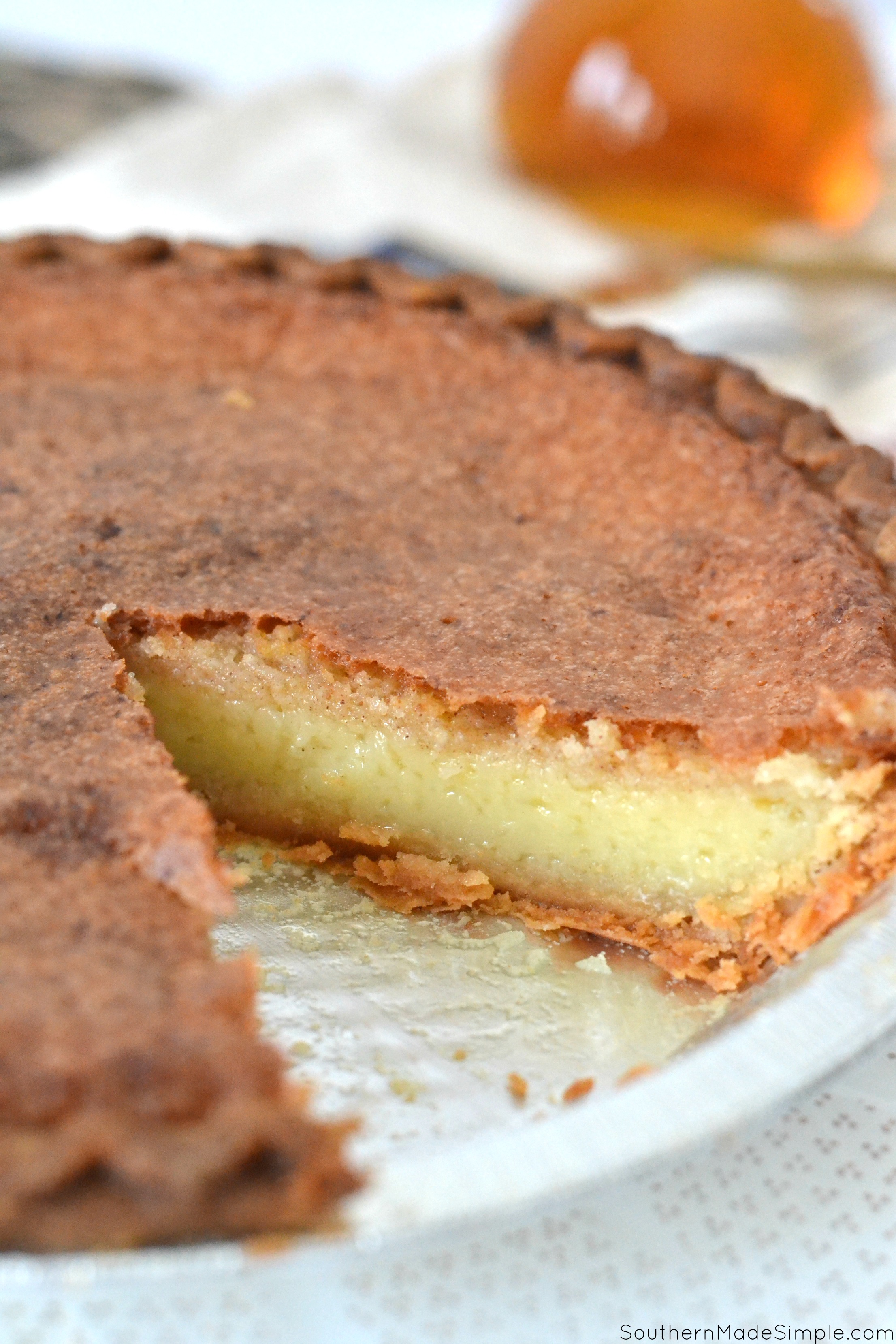 Old Fashioned Vinegar Pie - this old time classic was a product of The Great Depression Era, but it's custard like texture and sweet with a hint of tangy flavor profile is the reason it's forever here to stay! #vinegarpie #oldfashionedpie #pie