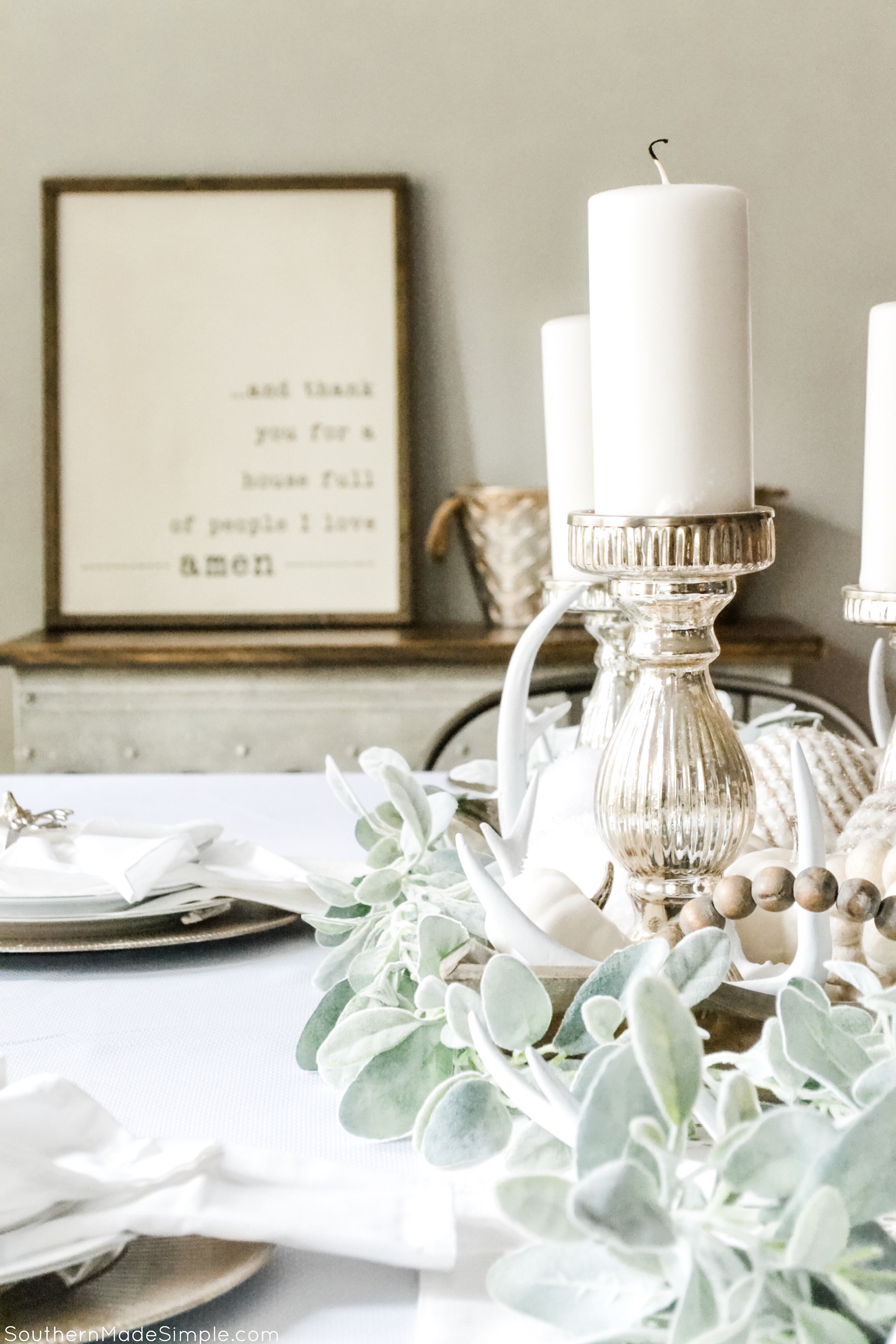 How to Create a Winter White Harvest Tablescape #CocaColaHolidaySpice