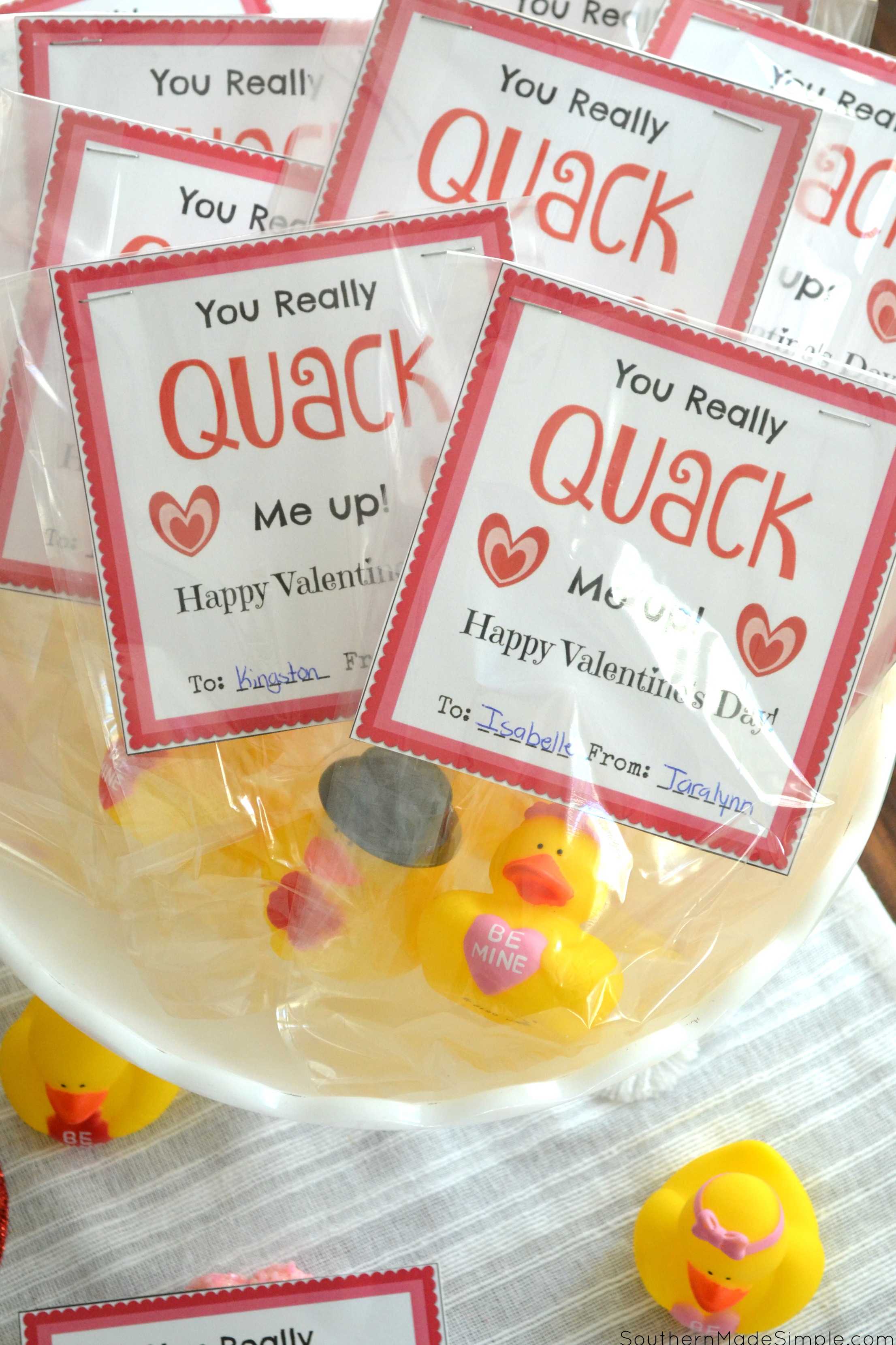 Free Printable: Rubber Ducky Valentine Cards