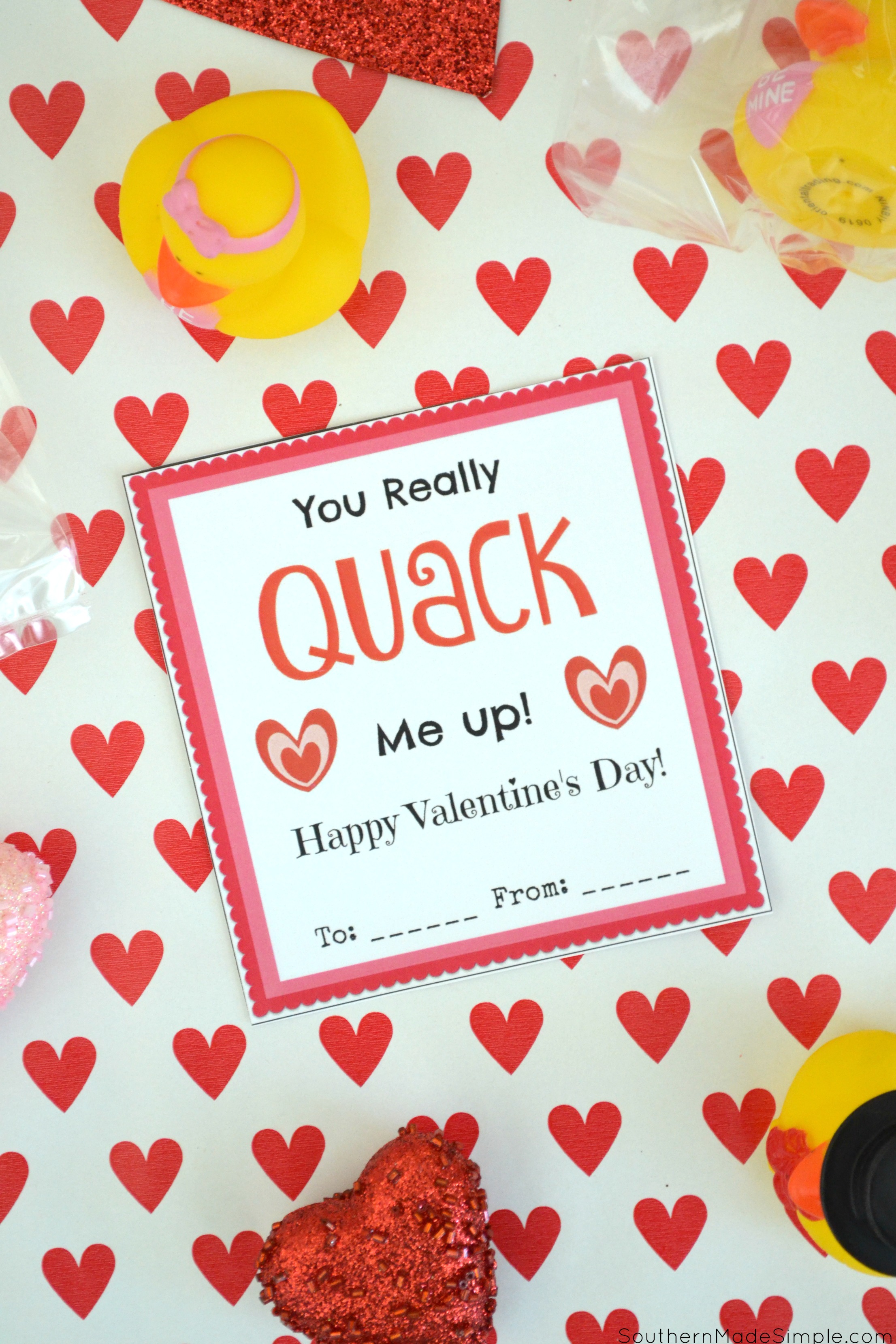 Free Printable: Rubber Ducky Valentine Cards