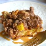 Pumpkin Cream Cheese French Toast Bake with Salted Caramel Coffee Sauce
